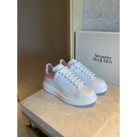 Alexandermcqueen Fashion Leather Lace Up Casual Sneakers Pink