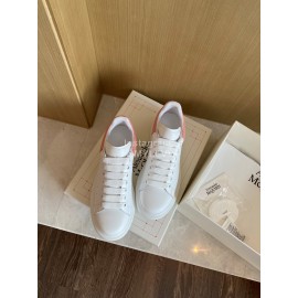 Alexandermcqueen Fashion Leather Lace Up Casual Sneakers Pink