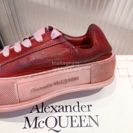 Alexandermcqueen Fashion Thick Soled Lace Up Casual Shoes For Men And Women Red