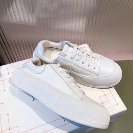 Alexandermcqueen Fashion Thick Soled Lace Up Casual Shoes For Men And Women White