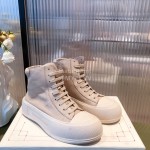Alexandermcqueen Fashion Lace Up High Top Casual Shoes For Men And Women Beige