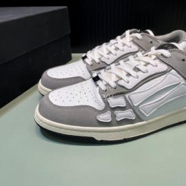 Amiri Breathable Leather Sneakers For Men And Women Gray