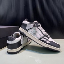 Amiri Breathable Leather Sneakers For Men And Women Black
