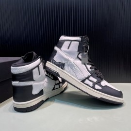Amiri Breathable Leather High Top Sneakers For Men And Women Black