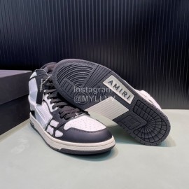Amiri Breathable Leather High Top Sneakers For Men And Women Black