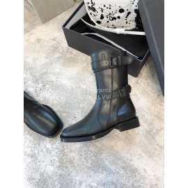 Ann Demeulemeester New Square Head Buckle Locomotive Boots For Women