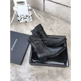 Ann Demeulemeester New Square Head Buckle Locomotive Boots For Women