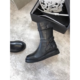 Ann Demeulemeester New Square Head Buckle Locomotive Boots For Women Black