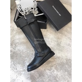 Ann Demeulemeester New Square Head Buckle Locomotive Long Boots For Women