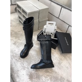 Ann Demeulemeester New Square Head Buckle Locomotive Long Boots For Women