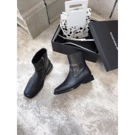 Ann Demeulemeester New Square Head Leather Short Boots For Women