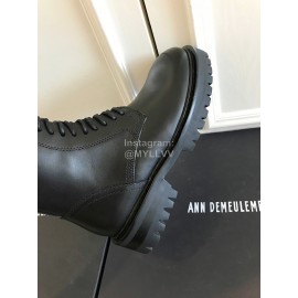 Ann Demeulemeester Fashion Black Calf Martin Boots For Women 