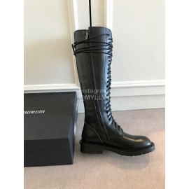 Ann Demeulemeester Fashion Black Calf Long Martin Boots For Women 