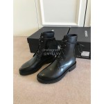 Ann Demeulemeester Fashion Black Calf Flat Heel Martin Boots For Women 