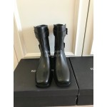 Ann Demeulemeester Fashion Square Head Calf Martin Boots For Women 