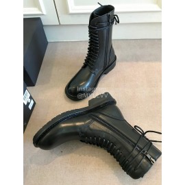 Ann Demeulemeester Fashion Black Calf Short Martin Boots For Women 