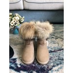 Australia Luxe Collective Winter Khaki Leather Warm Wool Short Boots For Women 