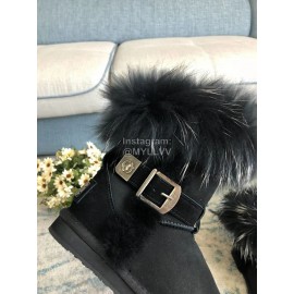 Australia Luxe Collective Winter Black Wool Short Boots For Women
