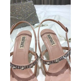 Badgley Mischka Fashion Cowhide Diamond High Heel Sandals For Women Pink