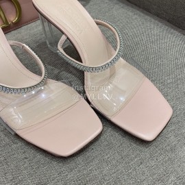 Badgley Mischka Fashion Cowhide Diamond High Heel Slippers For Women