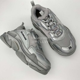 Balenciaga Triple S Clunky Sneakers Silver