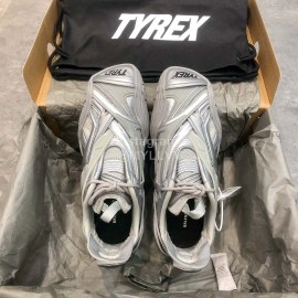 Balenciaga Tyrex Square Head Sneakers For Men And Women Silver