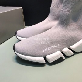 Balenciaga Upgrade Speed 2.0 Sock Knitted Shoes For Men And Women Gray