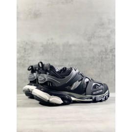 Balenciaga Black Leather Mesh Sneakers For Men And Women