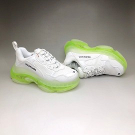 Balenciaga Yellow Sole Leather Mesh Sneakers For Men And Women