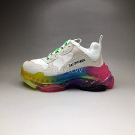 Balenciaga Colored Sole Leather Mesh Sneakers For Men And Women