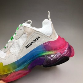 Balenciaga Colored Sole Leather Mesh Sneakers For Men And Women