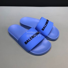Balenciaga Fashion Letter Blue Slippers For Men And Women