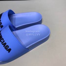 Balenciaga Fashion Letter Blue Slippers For Men And Women