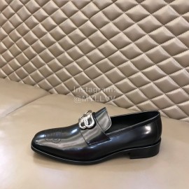 Balenciaga Calf Leather Square Head Palladium Plated BB Shoes For Men Black