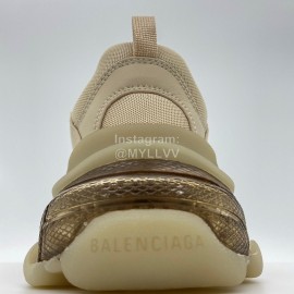Balenciaga Fashion Leather Mesh Sneakers For Men And Women Beige