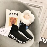 Balenciaga Black Letter Printed Couple Elastic Sock Shoes 