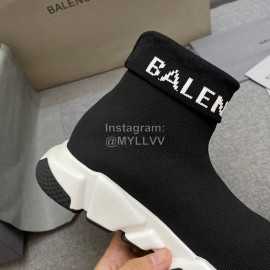 Balenciaga Black Double Layer Gold Silk High Elastic Knitted Cotton Boots For Women