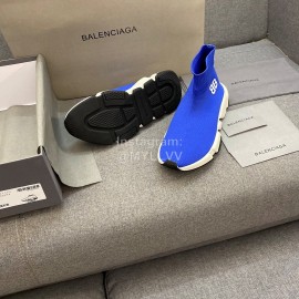 Balenciaga Blue Double Layer Gold Silk High Elastic Knitted Cotton Boots For Women