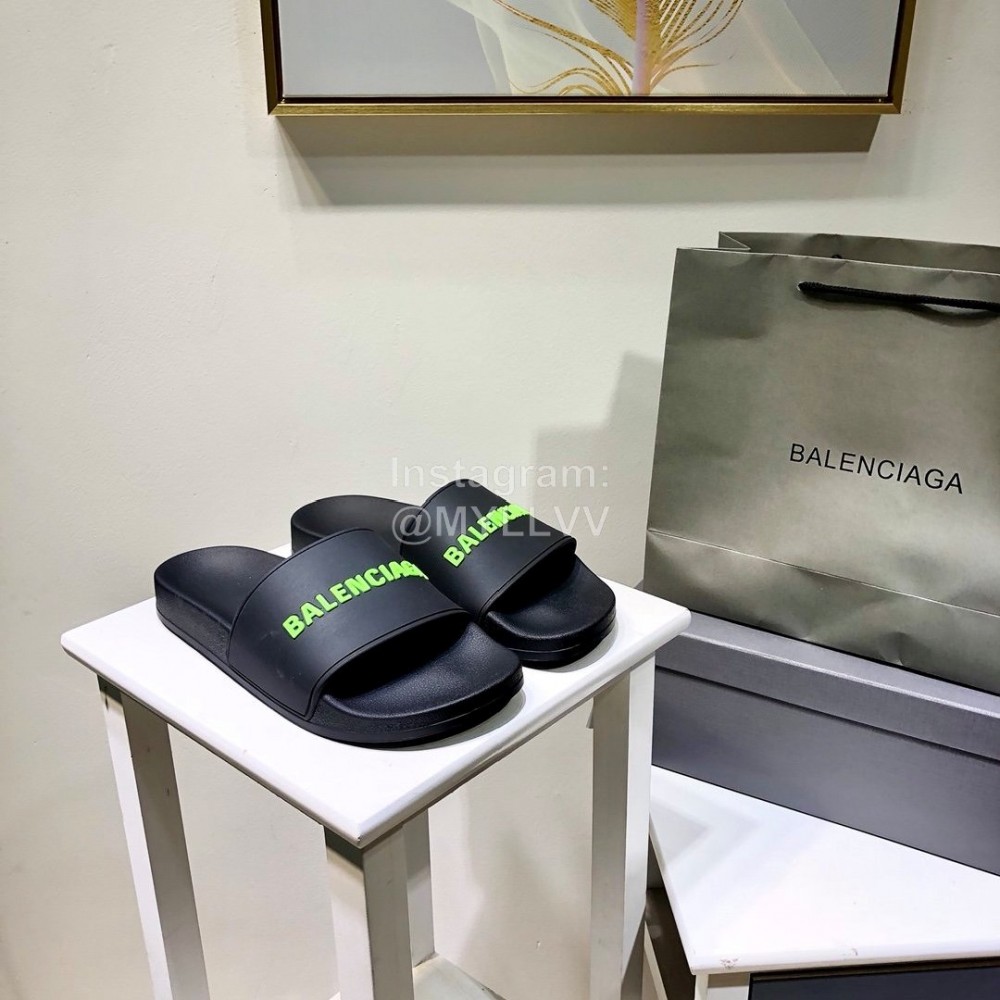 Balenciaga Fashion Green Letter Printing Light Slippers For Men And Women