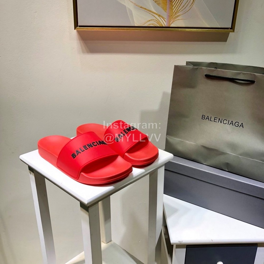 Balenciaga Fashion Letter Printing Light Slippers For Men And Women Red