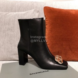 Balenciaga Black Leather Boots For Women
