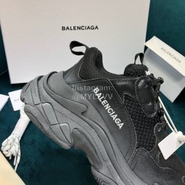 Balenciaga Triple-S Cowhide Canvas Mesh Black Sneakers For Men And Women