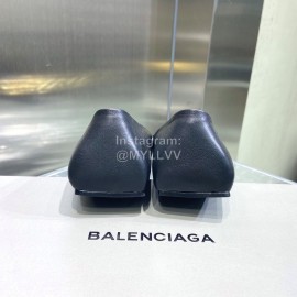 Balenciaga Fashion Flat Heel Calfskin Pointed Ballet Shoes Black
