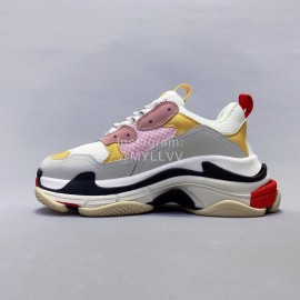 Balenciaga Fashion Thick Soles Mesh Sneakers For Men And Women Pink