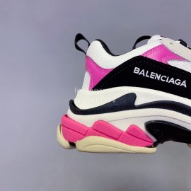 Balenciaga Fashion Thick Soles Mesh Sneakers For Men And Women Rose Red