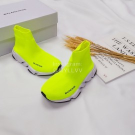Balenciaga Breathable Stretch Cloth Socks Boots For Kids Yellow