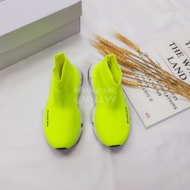 Balenciaga Breathable Stretch Cloth Socks Boots For Kids Yellow