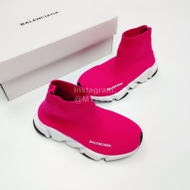 Balenciaga Breathable Stretch Cloth Socks Boots For Kids Rose Red