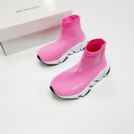 Balenciaga Breathable Stretch Cloth Socks Boots For Kids Pink