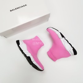 Balenciaga Breathable Stretch Cloth Socks Boots For Kids Pink